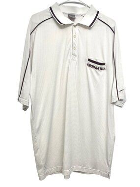 VIRGINIA TECH HOKIES POLO SHIRT MENS L WHITE NIKE TEAM